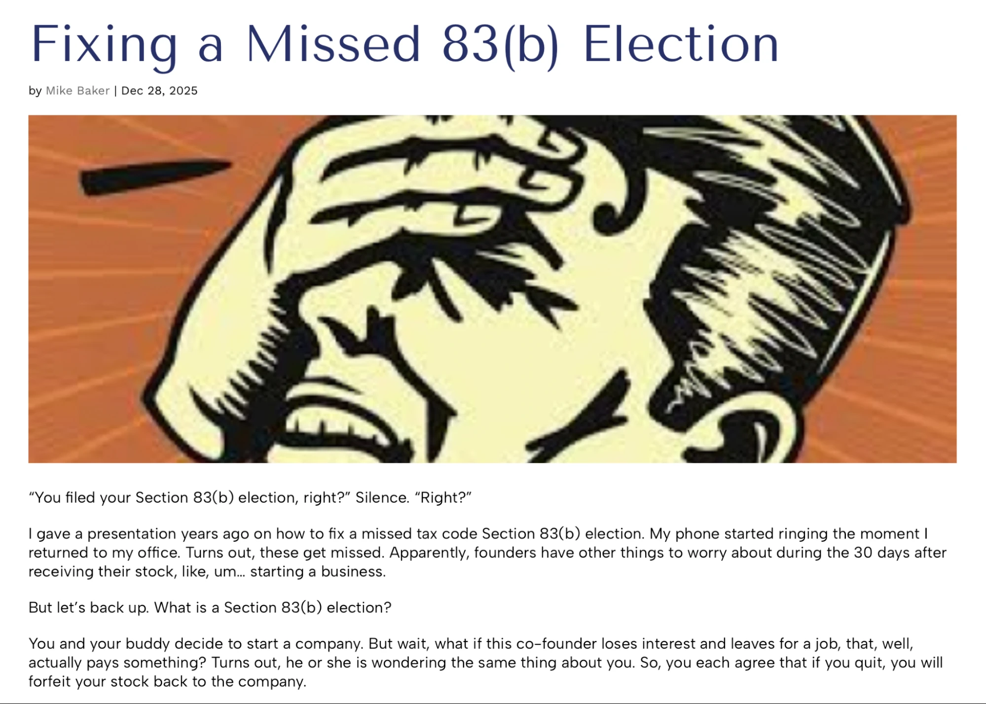 Mike Baker's article on fixing a missed 83(b) election